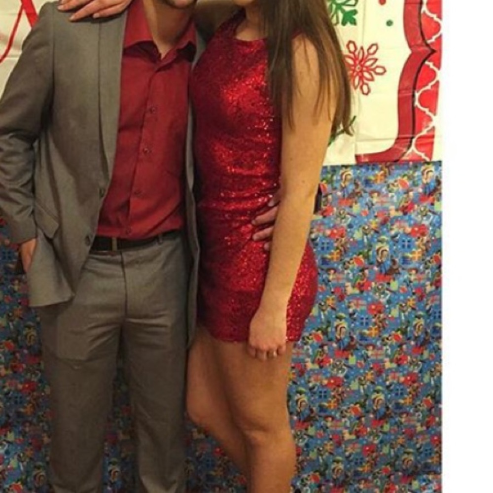 Sparkly Red Dress Short